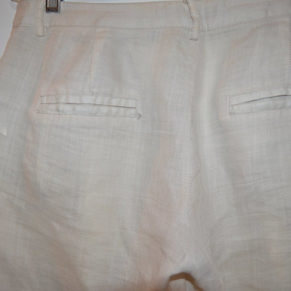 ZARA BASIC Cream Light Fabric Ramie Flair Light Pants Women S - Picture 6 of 6